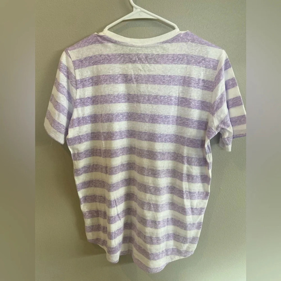 AEROPOSTALE Color Block Purple Stripes Logo Casual T Shirt Size Large NWT - Picture 4 of 10